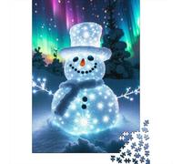Snowman 1000 Piece Wooden Puzzle for Adults & Teens - Difficult Cute Jigsaw Game, Relaxing Therapy, Unique Wall Art Decor, Gift Idea 1000pcs (75x50cm)