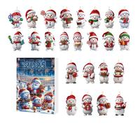 Snowman advent calendarss 2025, 24 Days Christmas Countdown Calendar of Surprises with Hanging Acrylic Snowman Ornaments for Tree Branches Windowsills Wall Door Bedroom Window