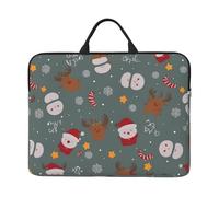 Snowman and Fawn Laptop Bag, Durable Shockproof Sleeve, Handheld Portable Laptop Bag for 14 in Laptop