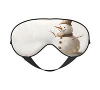 Snowman Antique Style Sleep Mask Eye Mask with Adjustable Strap, Eye Sleep Shade Cover Blocks Light for Women Men Airplane Travel Nap Meditation