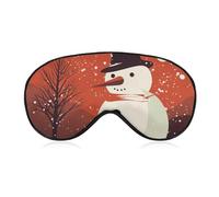 Snowman Art Sleep Mask with Adjustable Strap, Breathable Sleep Masks for Women Men, Soft Eye Mask for Side Sleepers, Travel, Office Nap, Airplane & Blocking Light