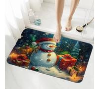 Snowman Bath Mat Non Slip 100x160cm, Quick-drying Bathroom Shower Floor Mat, Super Absorbent Carpet, Indoor Easy to Clean Washable Rug for Bedroom, Living Room, Kitchen, Toilet, Door, Bathtub 5-994
