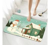 Snowman Bath Mat Non Slip 70x140cm, Quick-drying Bathroom Shower Floor Mat, Super Absorbent Carpet, Indoor Easy to Clean Washable Rug for Bedroom, Living Room, Kitchen, Toilet, Door, Bathtub 5-996