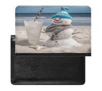 Snowman Bech Passport Holder for Travel PU Leather Passport Covers Case Card Slot Ultra Slim Passports Wallet