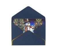 Snowman Birds Christmas Tree Greetings Romantic Card With Envelopes, Send To A Close Friend,Phnom Penh Pearl Paper Greeting Card
