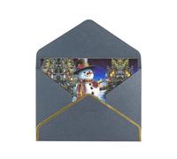 Snowman Birds Christmas Tree Greetings Romantic Card With Envelopes, Send To A Close Friend,Phnom Penh Pearl Paper Greeting Card