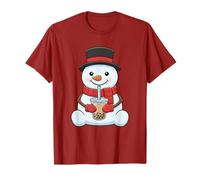 Snowman Boba Club Kawaii Bubble Tea Winter Mood T-Shirt
