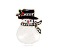 Snowman Brooch Christmas Pin for Women Festive Holiday Jewelry Cute Winter Accessory Decorative Gift Stocking Stuffer, L, Zinc, no gemstone