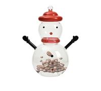 Snowman Candy Jar - Snowman Glass Candy Container With Lid | Food Storage Jar, Christmas Table Centerpiece Decor for Wedding Banquets Bedroom Party Living Rooms
