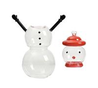 Snowman Candy Storage Jar, Christmas Treat Container, Holiday Tabletop Display, Decorative Food Organizer Feature, Festive Centerpiece Style, Compact Size, For Party