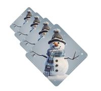 Snowman Car Air Fresheners Cards Set of 4 Pieces Personalized Car Fresheners Gifts for Men Women Auto Aromatherapy Tablets Hanging Scented Cards for Wardrobe Bathroom