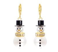 Snowman Christmas Earrings - Cute Winter Festive Jewellery With Whimsical Character Design, Lightweight Holiday Studs, Bright Seasonal Detail, Sparkling Finish, Cheerful Party Style, Sweet Everyday We