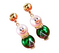 Snowman Christmas Earrings With Imitation Pearls Stylish Festival Ear Accessories Women And Children Earrings