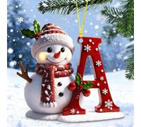 Snowman Christmas Ornaments, Personalized 2D Acrylic Letter Snowman Christmas Ornaments, A To Z Letter Decorative Xmas Pendant Personalized Diy Baubles Snowmans Letters Hanging Ornament