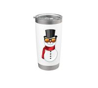 Snowman Christmas Sunglasses Stainless Steel Insulated Tumbler