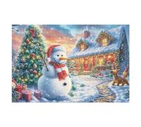 Snowman Christmas Tree 1000-piece Jigsaw Puzzle Bundle Family Puzzle Lovers Brain Training Mindful Activity Spring Creativity & Gift Giving 1000 PCS