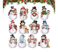 Snowman Christmas Tree Ornaments - Hangable Snowman Pendant Crafts for Room | Wooden Pendant Ornament for Christmas Winter Birthday Party Home Wall Tree Decoration