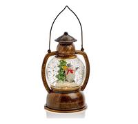 Snowman Christmas Water Spinner Lantern With Warm White LED Light
