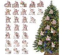 Snowman Countdown To Christmas - Two-Dimensional Acrylic Cute Alphabet Pendants,24-Day With Acrylic Letters,For Use Decoration On Door Handles In Parties And I