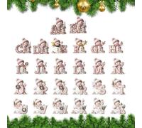 Snowman Countdown To Christmas,Two-Dimensional Acrylic Cute Alphabet Pendants | 24 Days Advent,For Adults Youth Students Door Handle Party Car Interior