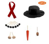 Snowman Decorating Kit, 13Pcs Snowman Making Set with Hat Scarf Eyes Nose Snow Winter Toys Accessories, Outdoor For Kids