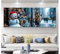 Snowman Diamond Painting Kits for Adults, 5D Winter Large Diamond Art Kits Adults, Square Full Drill Gem Art Mosaic Kits for Beginner, Crystal Embroidery Crafts for Home Wall Decor 40x120cm, Model364