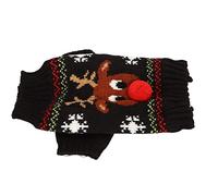 Snowman Dog Sweater Christmas Elk Pattern Knit Pet Sweater for Winter Small Medium Dogs Acrylic Fiber Red (XL)