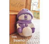 Snowman Doorstop Knitting Pattern Idea. UK Knit Purl Rib SSK Stocking Stitch