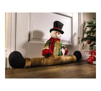 Snowman Draught Excluder Cushion - 71cm Eco Friendly Energy Saving Door Draft Breeze Wind Guard Stopper - Indoor Home Insulation Winter Festive Christmas Decor