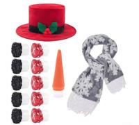 Snowman Dress Up Kit, Hat Scarf Eyes Nose Mouth Making Building Accessories, Outdoor Activity Set Supporting Teamwork And Fun Snow Activities(B)