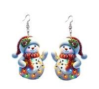 Snowman Ear Jewelry Acrylic Texture for Women Wardrobe | Unique Snowman Pendant Earrings Ear Jewelry Acrylic Texture Suitable for Casual and Formal Occasions