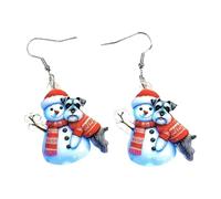 Snowman Earrings Delicate Craftsmanship Trendy Ear Accessory Creative Women Suitable for Gift Giving Occasions Acrylic