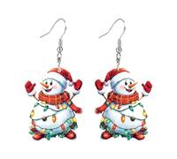 Snowman Earrings Delicate Craftsmanship Trendy Ear Accessory Creative Women Suitable for Gift Giving Occasions Flat