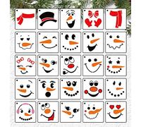 Christmas Snowman Face Stencils for Painting,3” Snowman Xmas Stencil for Wood Slice,Christmas Tree,Mantel Shelf,Window Decor