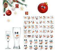Snowman Face Stickers for Crafts, 52 PCS Christmas Vinyl Decals for Ornaments, Cups, Glass & Windows | Water-Resistant Face Decals for Holiday Decor and DIY Christmas Crafts