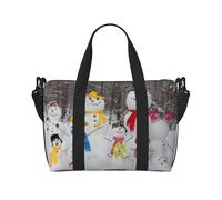 Snowman Family Print Travel Duffle Bag Lightweight Weekend Bag Travel Bag Holdall with Adjustable Strap for Weekend Trips Gym Travel Daily Use