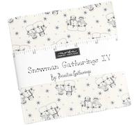 Snowman Gatherings IV Charm Pack by Primitive Gatherings; 42-5" Precut Fabric Quilt Squares, 5 inches, Cotton
