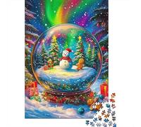 Snowman Globe 1000 Piece Jigsaw Puzzle For Adults Challenging Game Stress Relief Puzzle Exercise The Memory of The Brain for Adults And Kids, Age 12 Years Up 300pcs (40x28cm)
