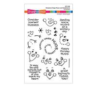 Snowman Hugs Faces & Sentiments Clear Stamp Set from The Holiday Hugs Collection by Stampendous