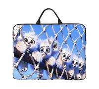 Snowman in Net Patterned Laptop Sleeve Bag, 17 Inch Shockproof Laptop Sleeve, Slim Laptop Bag