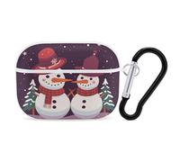 Snowman in The Snow Airpod Pro Case Cover Wireless Earbuds Case Protective Cover with Keychain Compatible with AirPods 1st & 2nd Generation Full Protective, Front LED Visible White