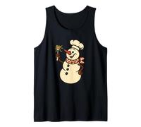Snowman Italian Chef Pasta Christmas Vintage Kitchen Pun Tank Top