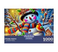Snowman Jigsaw Puzzles for Adults 1000 Educational Game Challenge Toy Warm Winter Days Family Puzzle Game Birthday Gifts for Decompression And Wall Decor38x26cm/1000pcs