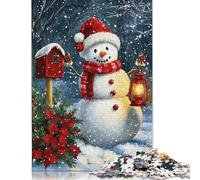 Snowman Lantern Jigsaw for Adults 1000 Pieces Difficult Hard Problem Solving Puzzles for Adults for Kids 1000pcs (75x50cm)