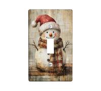 Snowman Light Switch Cover Plates/Outlet Covers, Winter Holiday Decor, Rustic Christmas Style for Home Accents, Thermoplastic Wall Plates, Standard Size Single Toggle