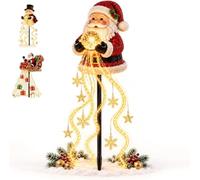 Snowman Magic Fountain, Flowing Snowflake LED Christmas Garden Light, A | Solar Powered Outdoor Christmas Light with Cascading Snowflakes, Warm Glow for Yard, Garden, Lawn, Pathway and Porch Decor