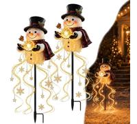 Snowman Magic Fountain Solar Garden Light，2Pcs | 2027 New Outdoor Christmas Decorations for Garden, Flowing Snowflake Led Snowman Gartenleuchte
