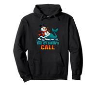 Snowman Mermaid for Oceanographers - The Icy Siren’s Call Pullover Hoodie