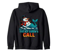 Snowman Mermaid for Oceanographers - The Icy Siren’s Call Zip Hoodie