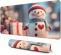 Snowman Mouse Mat XXL 800 x 300 x 3mm Gaming Mouse Pad Love Desk Accessories, Extra Large Size Improve Mobility Accuracy and Speed, Desk Mat with Non Slip Base and Stitched Edge for Gaming DZ-953